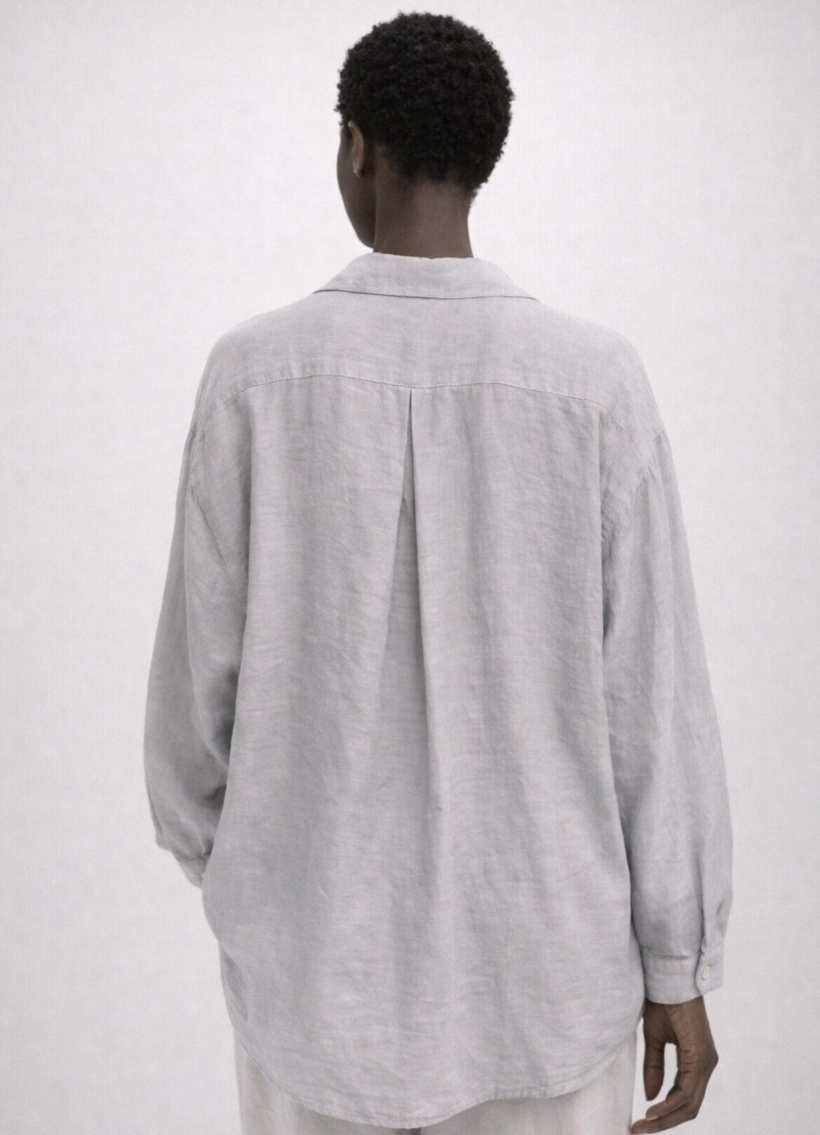 Açık Gri Renk Modal Karışımlı Oversize Gömlek - 2