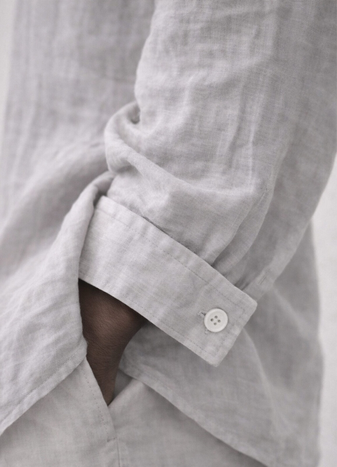 Açık Gri Renk Modal Karışımlı Oversize Gömlek - 4