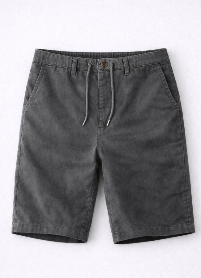 Antrasit Renk Tencel Karışımlı Şort 