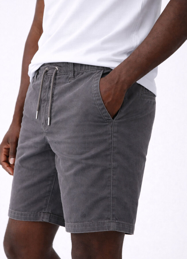 Antrasit Renk Tencel Karışımlı Şort - 5
