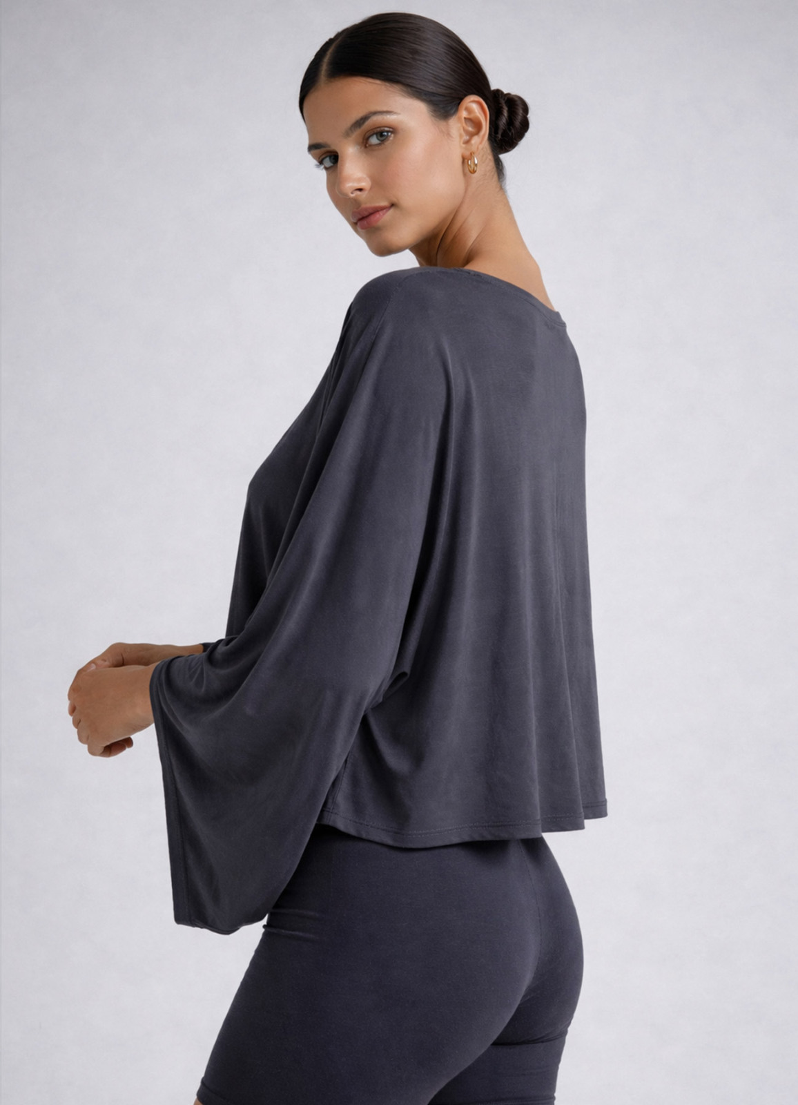 ANTRASİT Renk Modal Karışımlı Bluz - 2