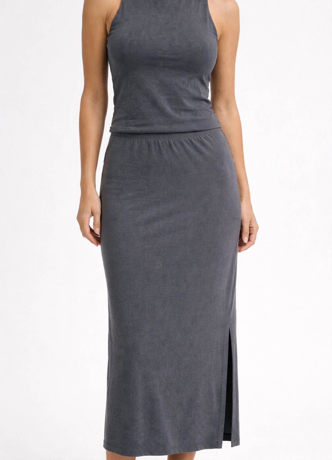 ANTRASİT Renk Modal Karışımlı Etek