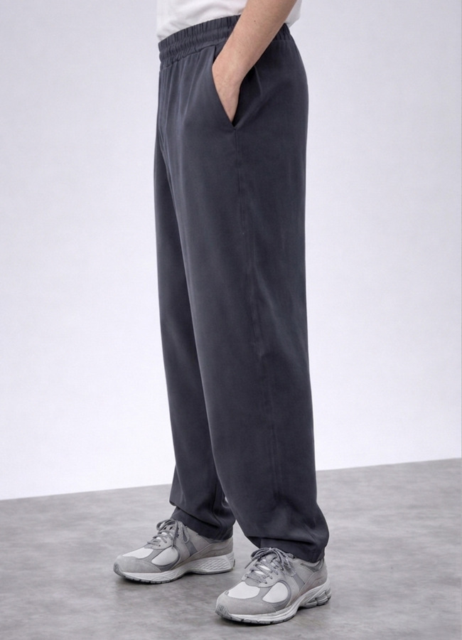 ANTRASİT Renk Tencel Karışımlı Pantolon 