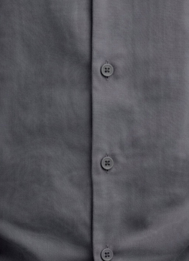 ANTRASİT Renk Tencel Karışımlı Gömlek - 3