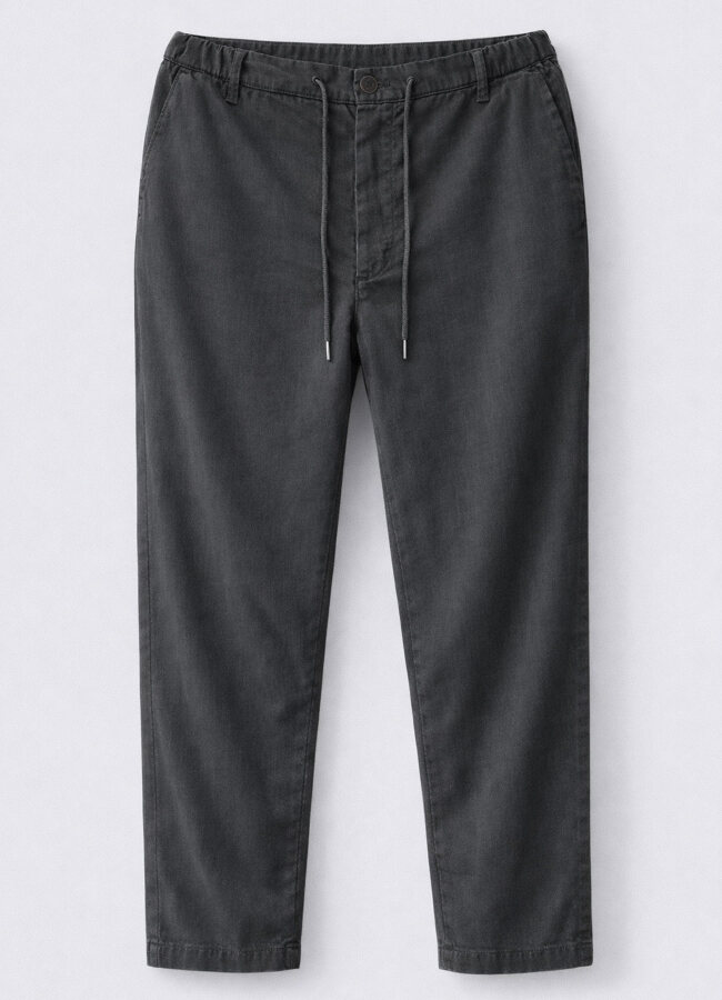 ANTRASİT Renk Tencel Karışımlı Relax Fit Pantolon 