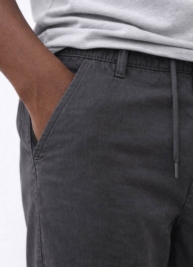 ANTRASİT Renk Tencel Karışımlı Relax Fit Pantolon - 5