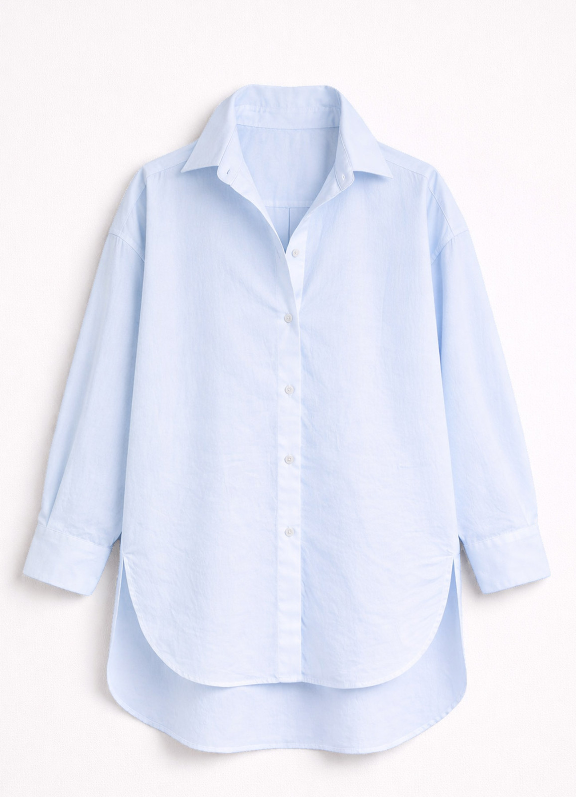 Bebek Mavi Renk Oversize Poplin Gömlek