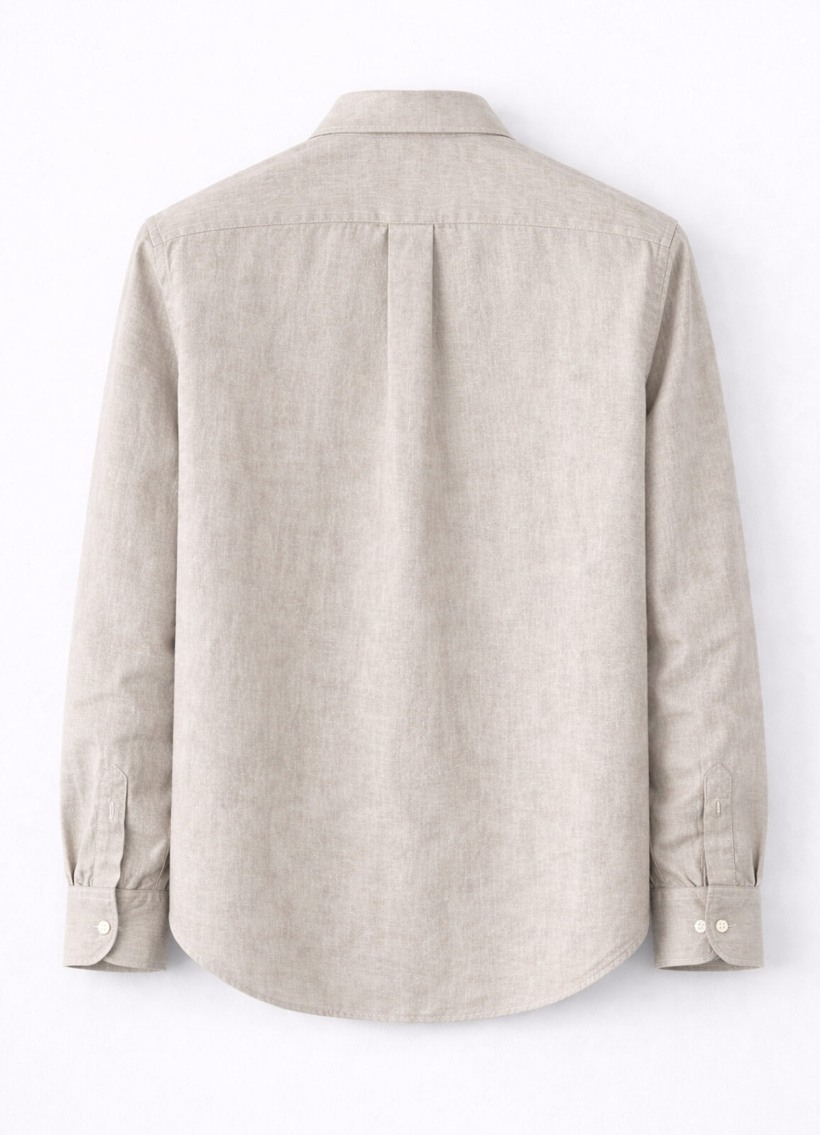 Bej Renk Uzun Kol Keten Gömlek - 2