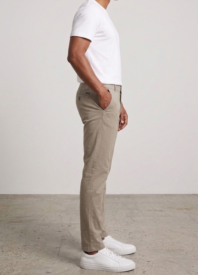 Bej Renk Gabardin Regular Chino Pantolon - 2