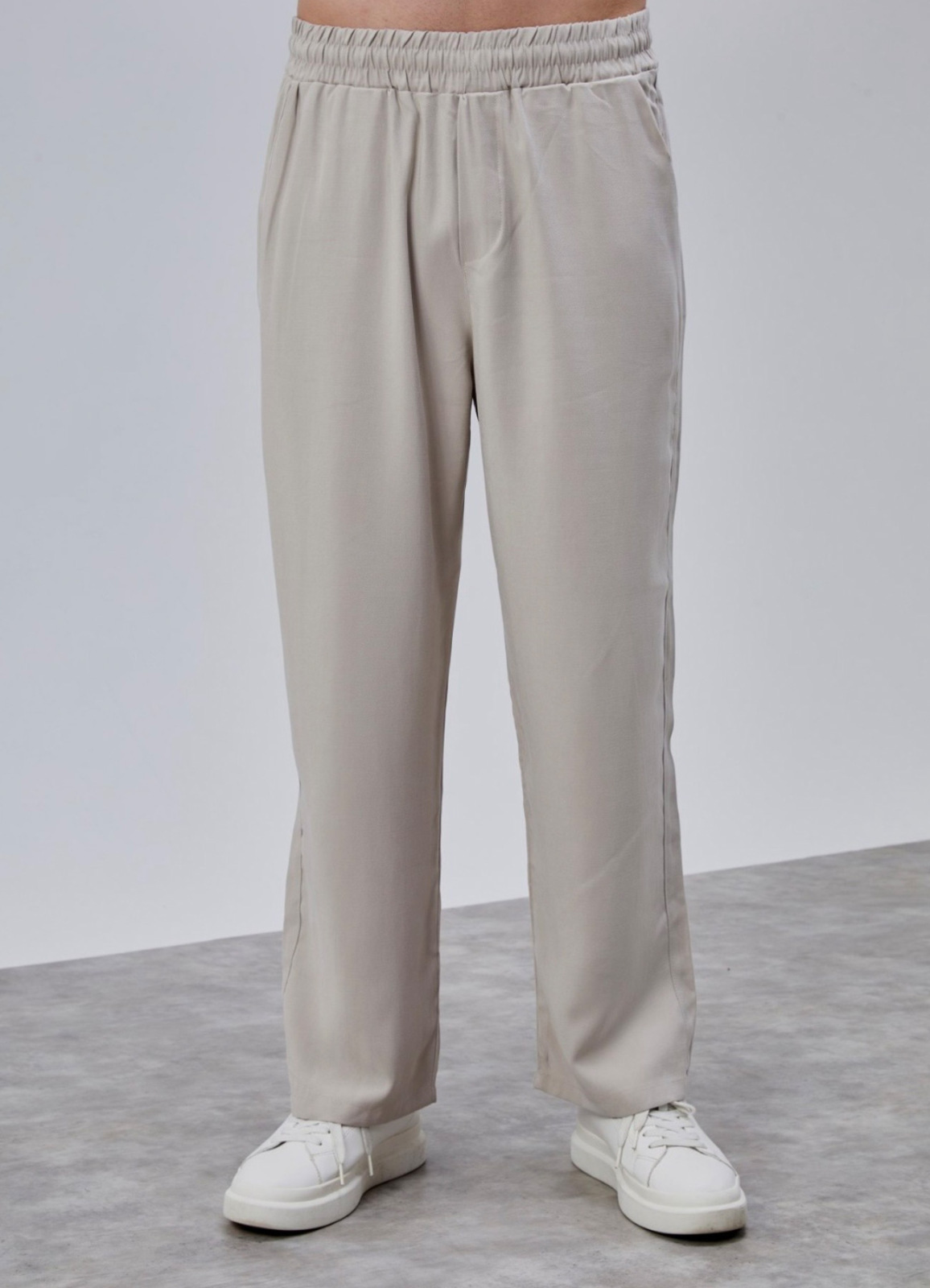 Bej Renk Tencel Karışımlı Pantolon - 2