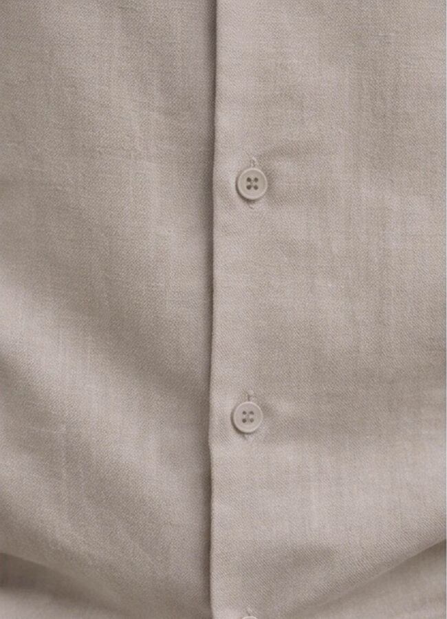 Bej Renk Tencel Karışımlı Gömlek - 3