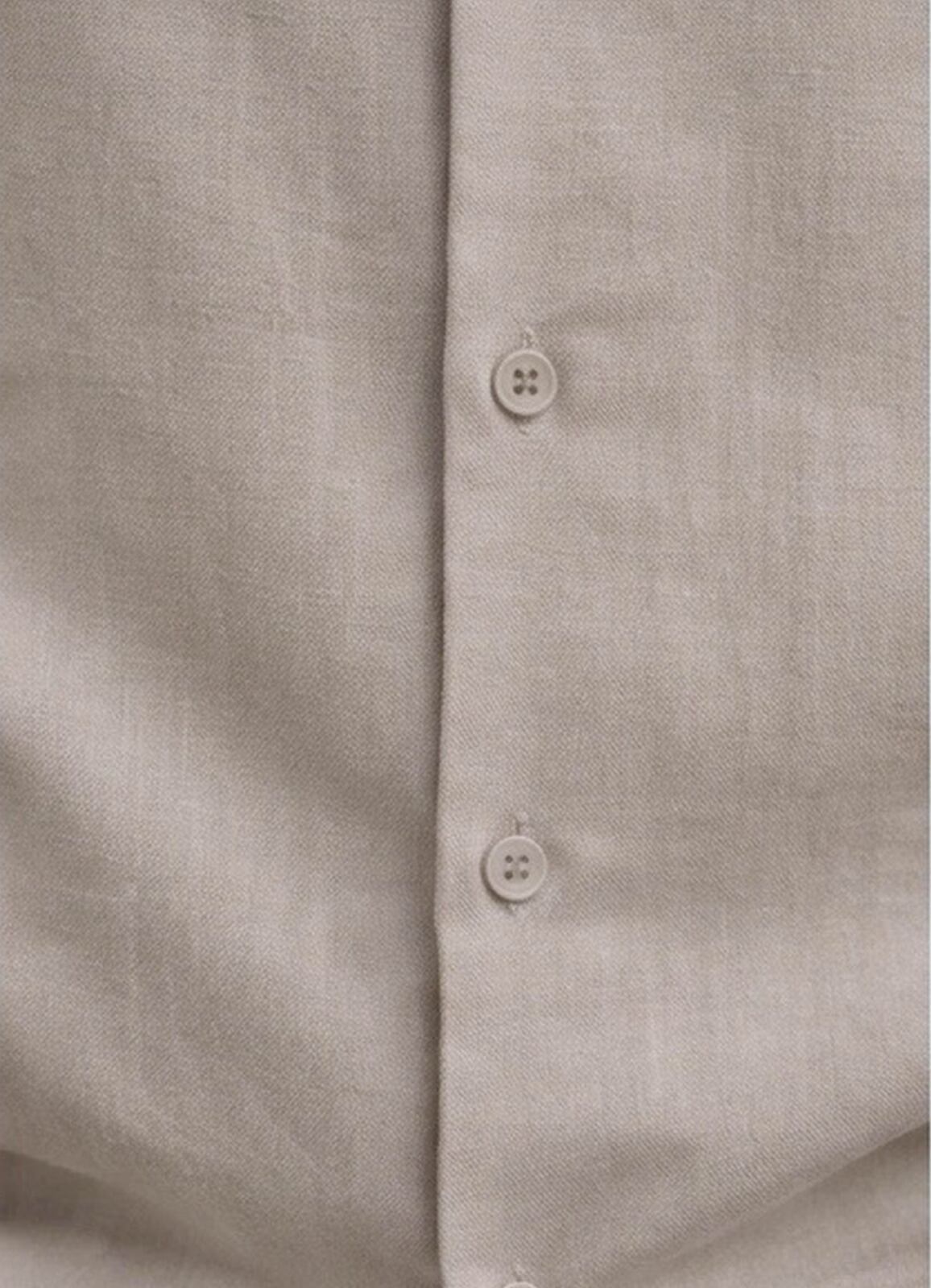 Bej Renk Tencel Karışımlı Gömlek - 3