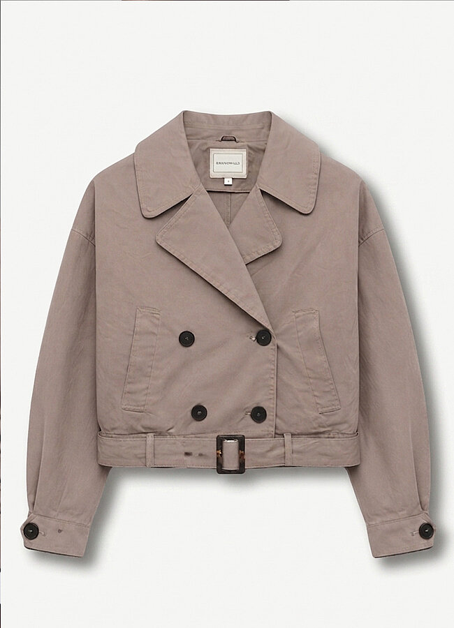 Bej Renk Pamuk Karışımlı Ceket - 3