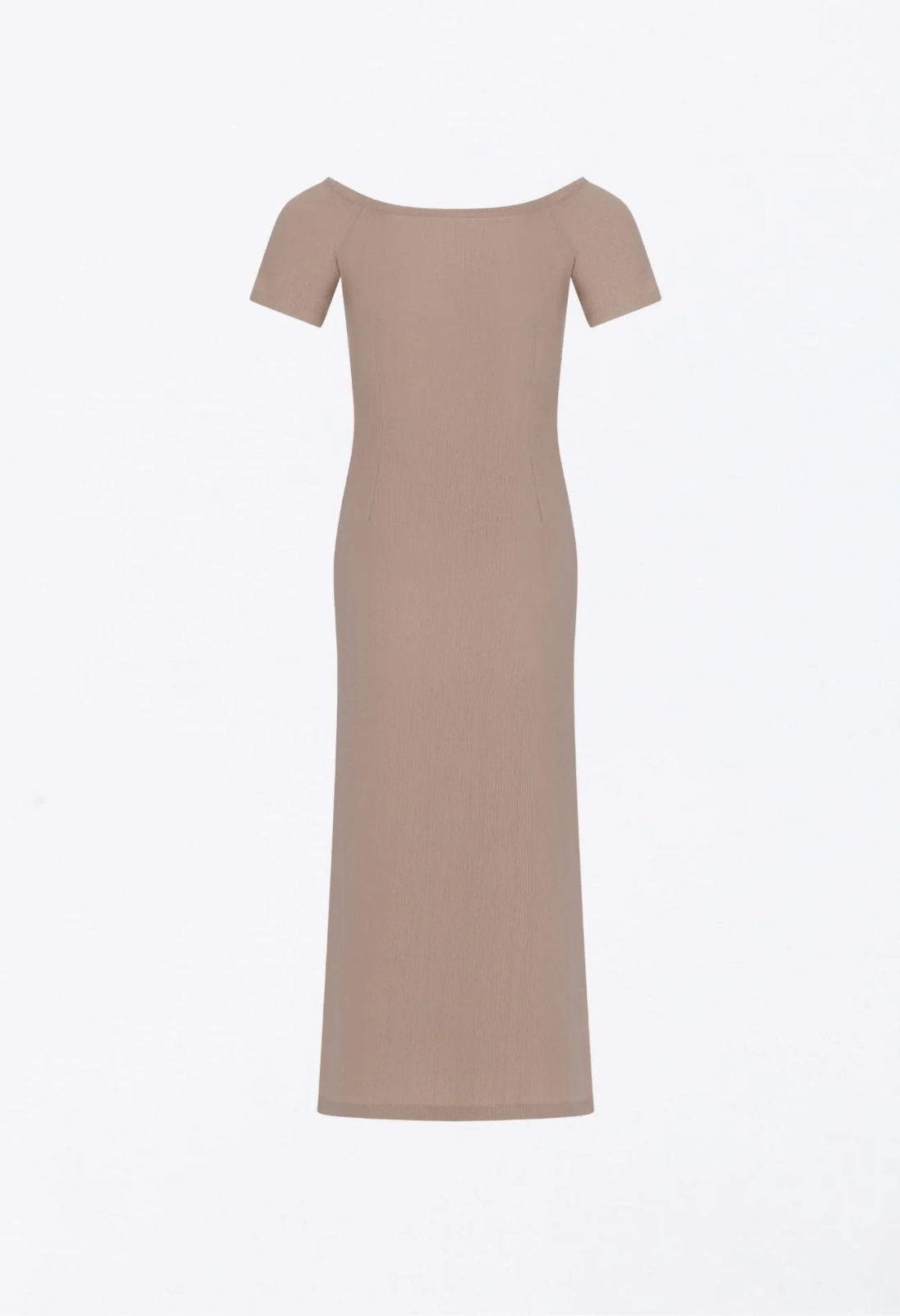 Bej Renk Ocean Midi Dress - Paper Bag - 2