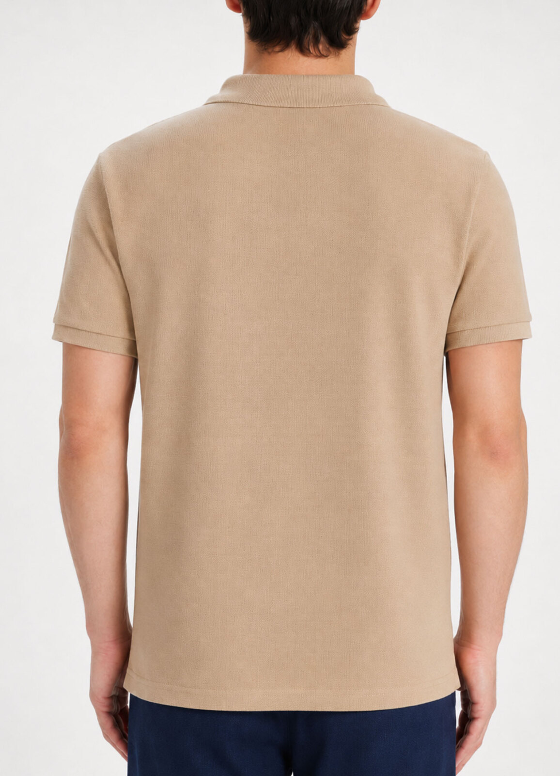 Bej Renk Pike Dokulu Polo Yaka Erkek T-Shirt - 5