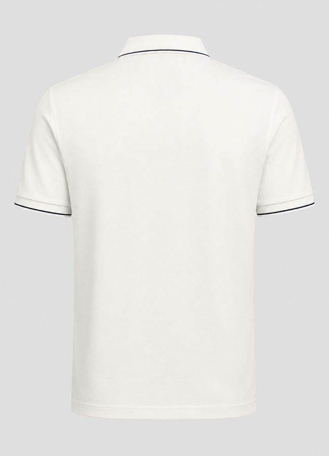 Beyaz Renk Apreli Polo Yaka Erkek T-Shirt - 4