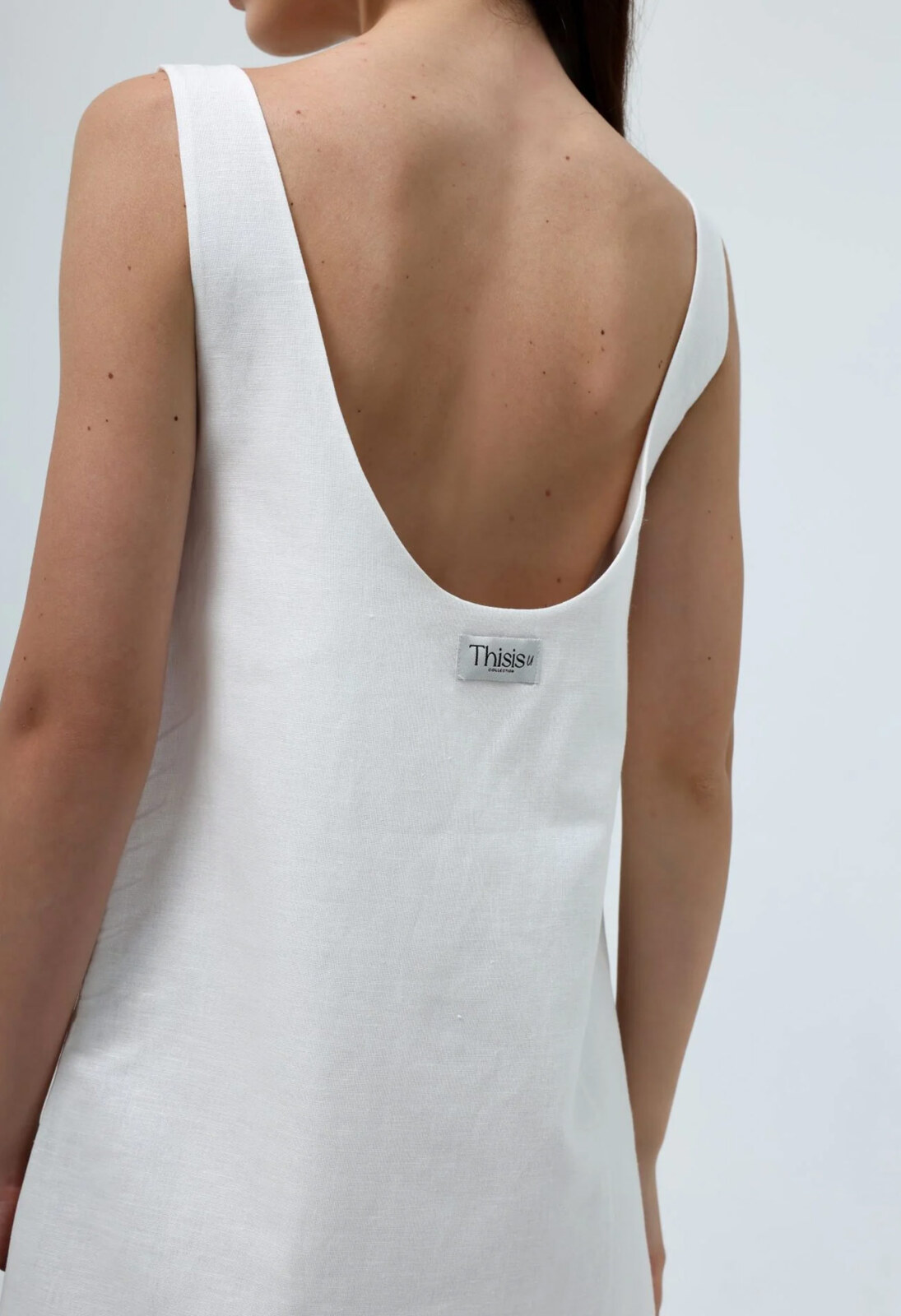 Beyaz Renk Ipecu Mini Dress - 4