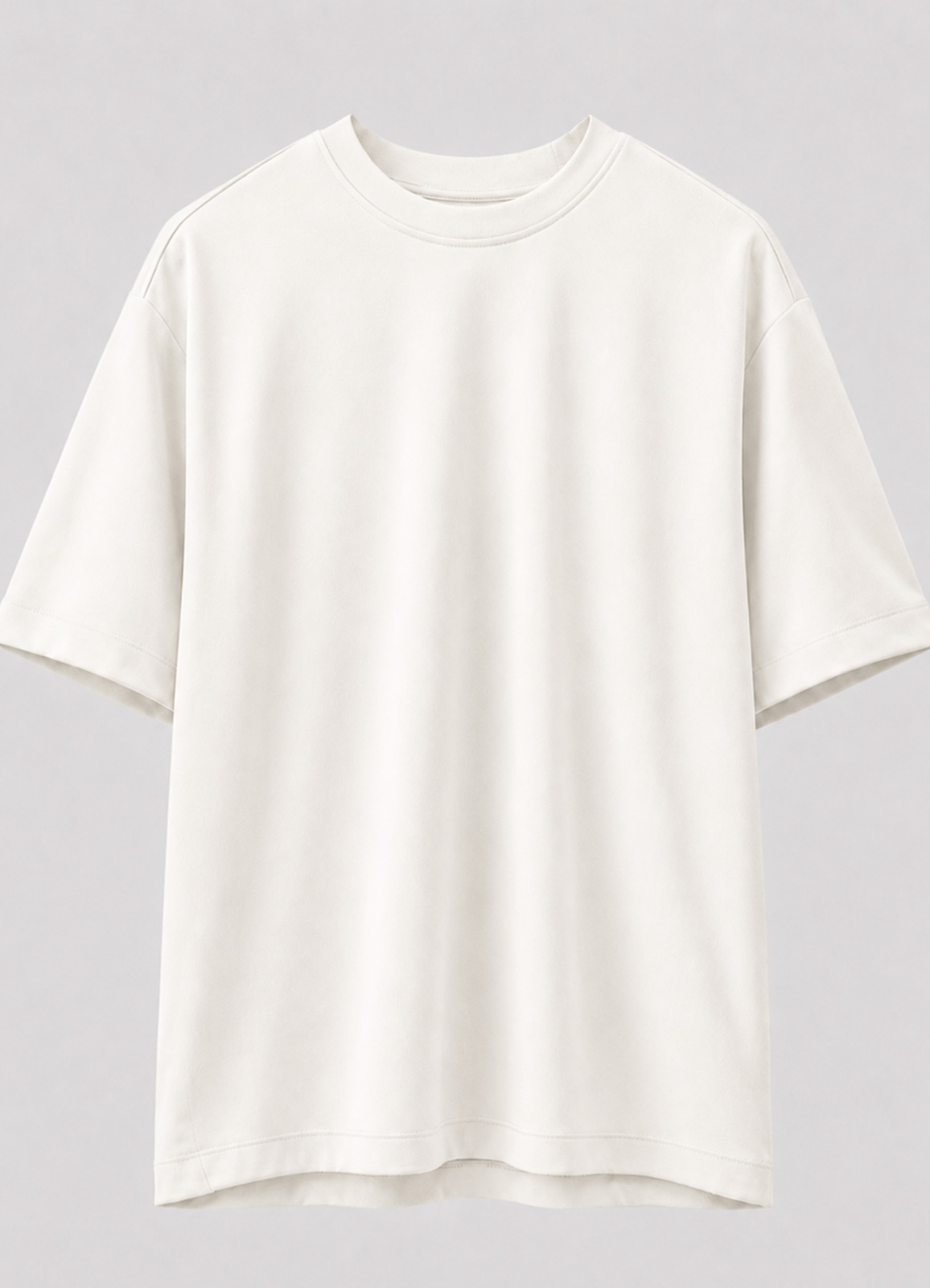 Beyaz Renk Oversize Modal Erkek T-Shirt - 2