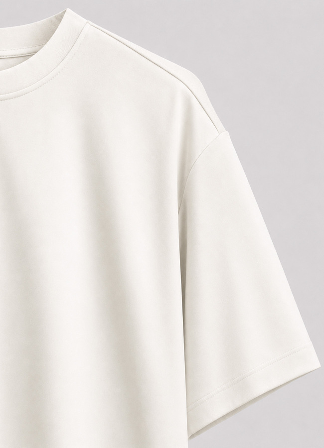 Beyaz Renk Oversize Modal Erkek T-Shirt - 3