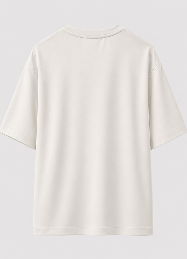 Beyaz Renk Oversize Modal Erkek T-Shirt - 4