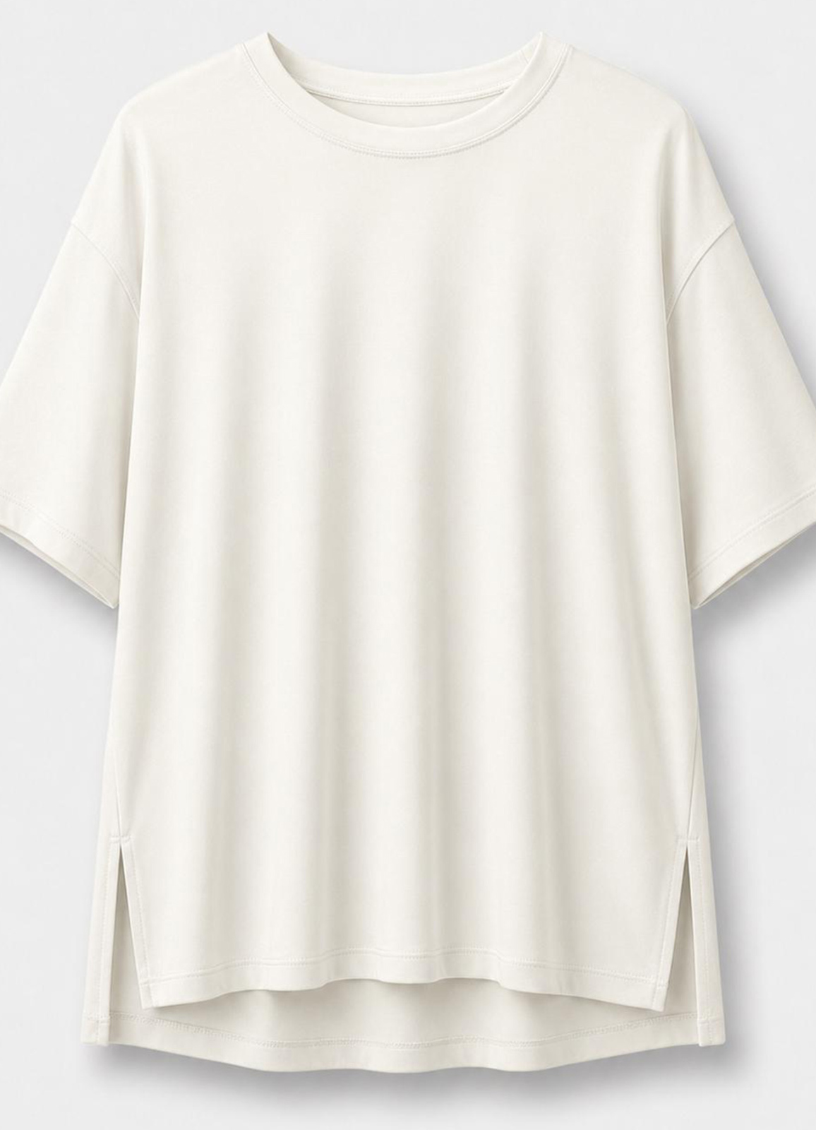 Beyaz Renk Oversize Modal Tshirt