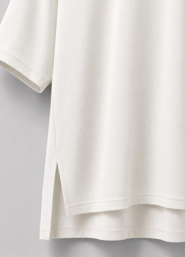 Beyaz Renk Oversize Modal Tshirt - 2