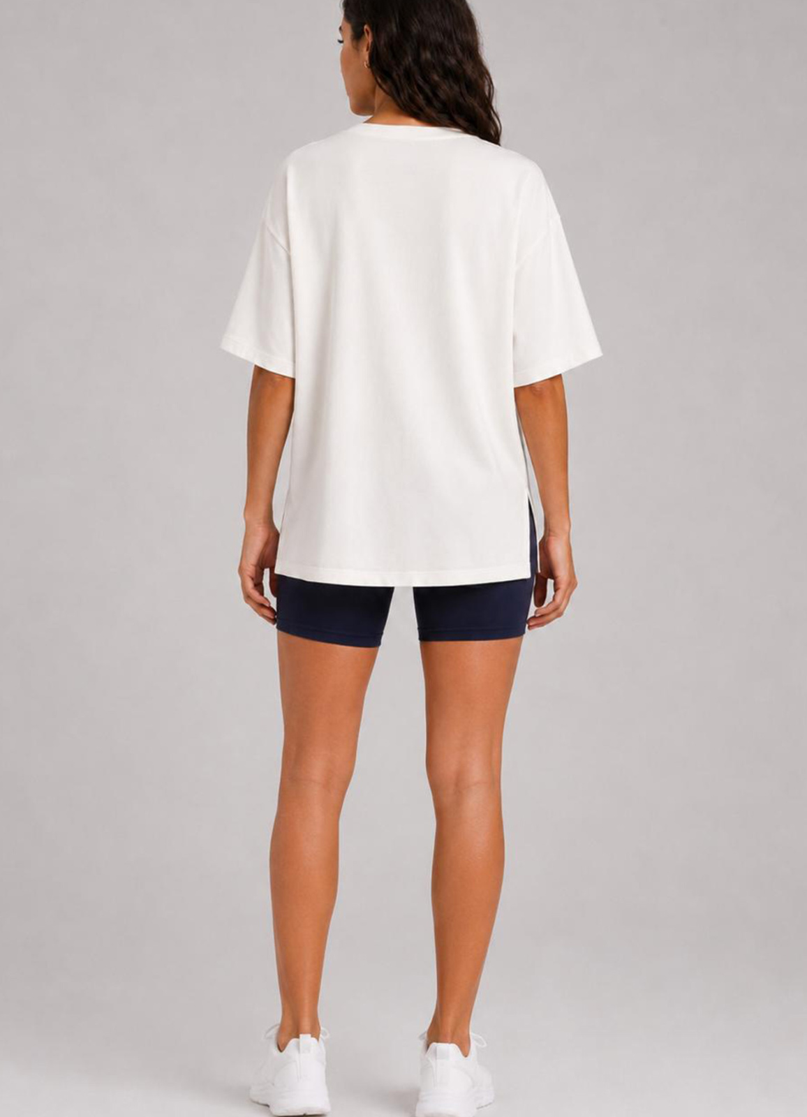 Beyaz Renk Oversize Modal Tshirt - 5
