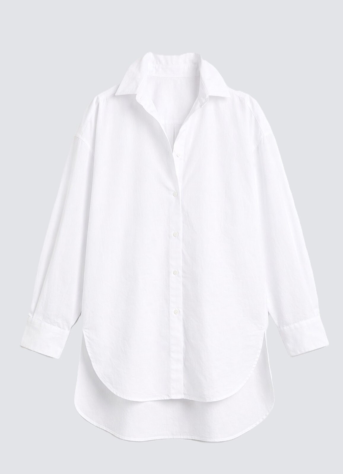 Beyaz Renk Oversize Poplin Gömlek