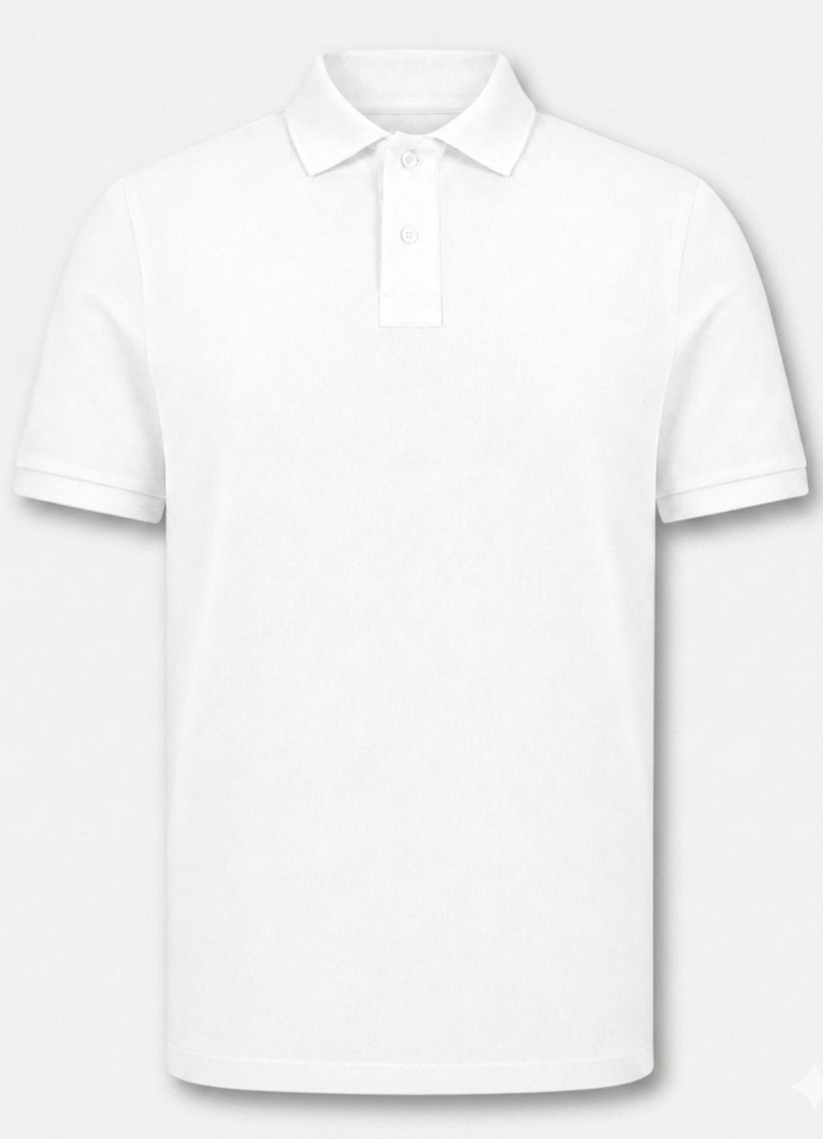 Beyaz Renk Pike Dokulu Polo Yaka Erkek T-Shirt - 1
