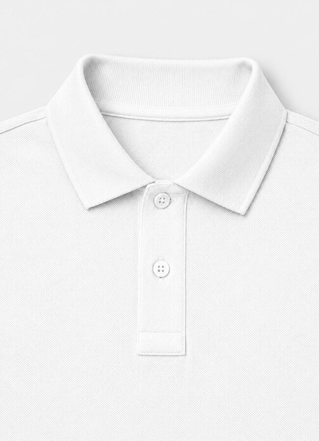 Beyaz Renk Pike Dokulu Polo Yaka Erkek T-Shirt - 2