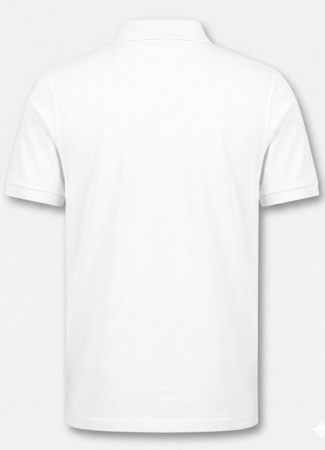 Beyaz Renk Pike Dokulu Polo Yaka Erkek T-Shirt - 7
