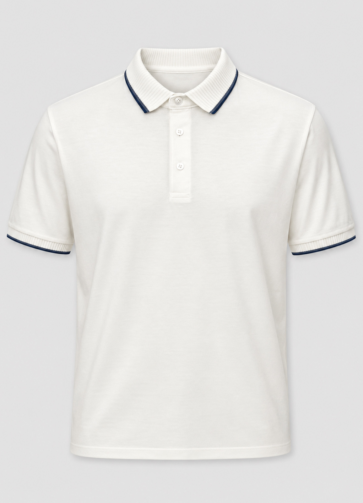 Beyaz Renk Polo Yaka Erkek T-Shirt - 1