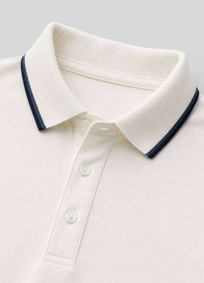 Beyaz Renk Polo Yaka Erkek T-Shirt - 2