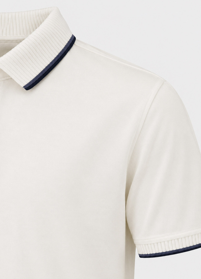 Beyaz Renk Polo Yaka Erkek T-Shirt - 3