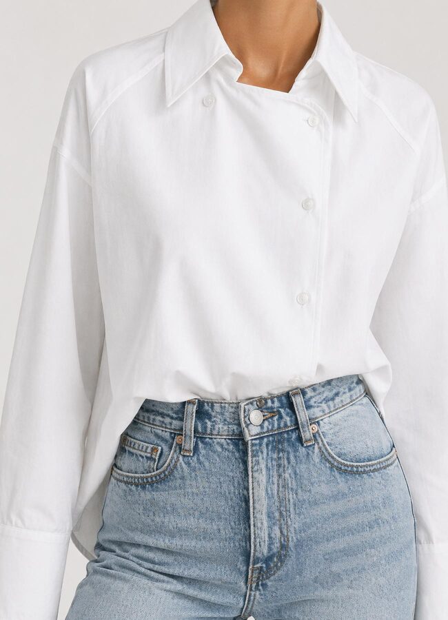 Beyaz Renk Poplin Gömlek - 4