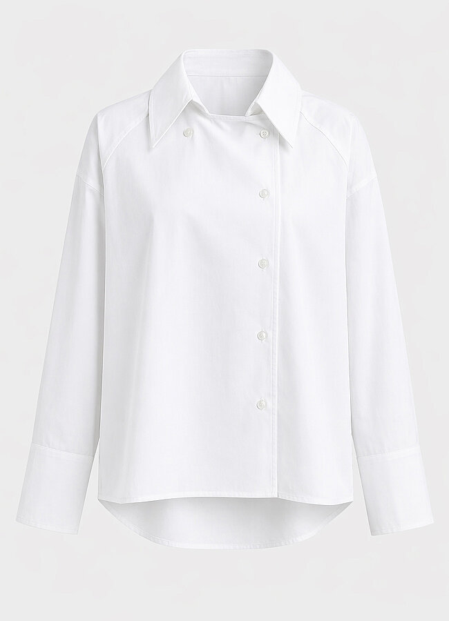 Beyaz Renk Poplin Gömlek
