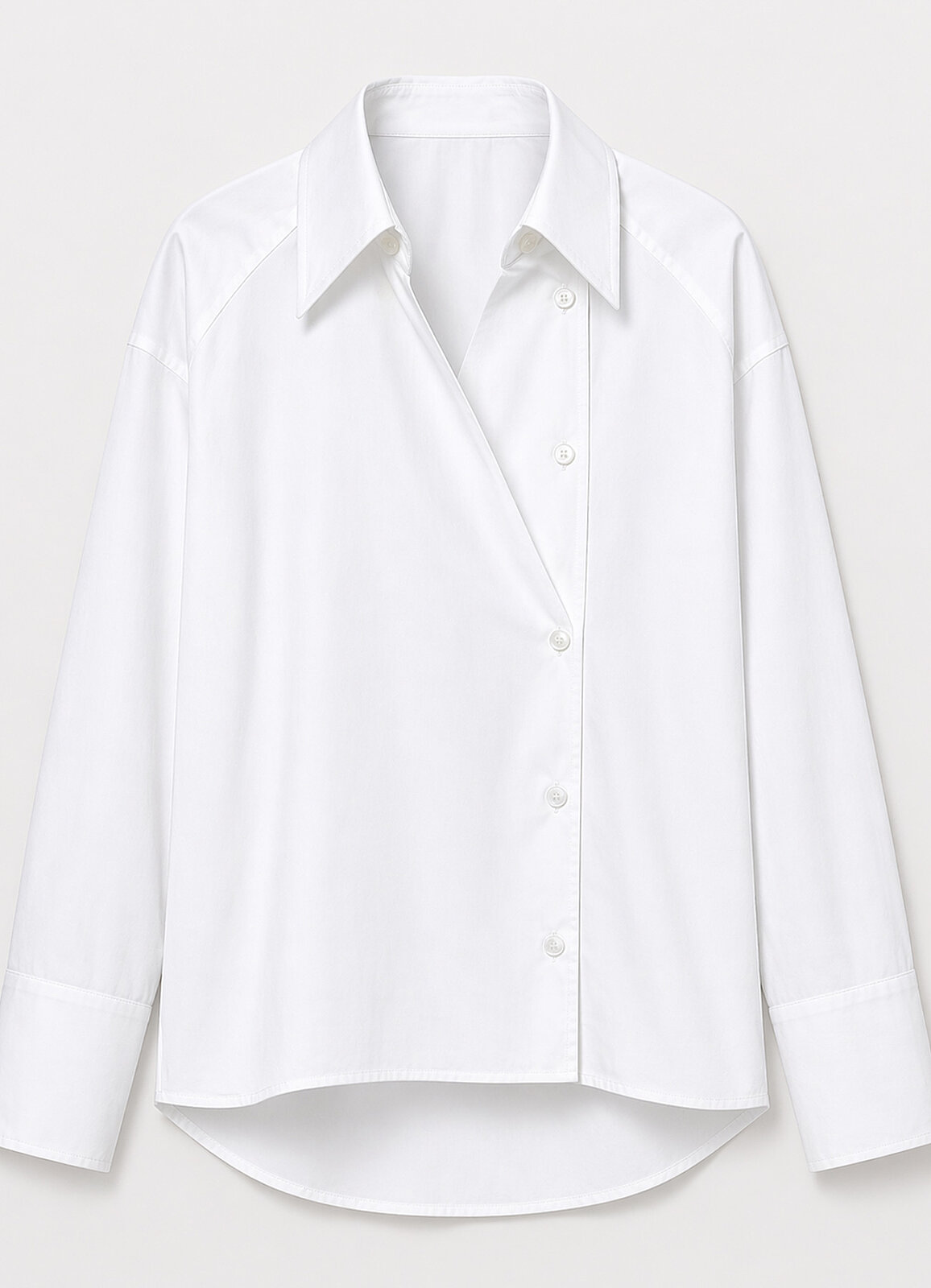 Beyaz Renk Poplin Gömlek - 3