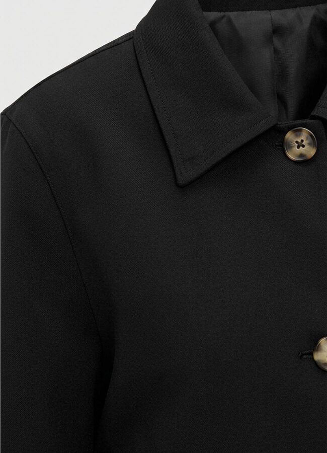 Siyah Renk Pamuk Karışımlı Ceket - 3