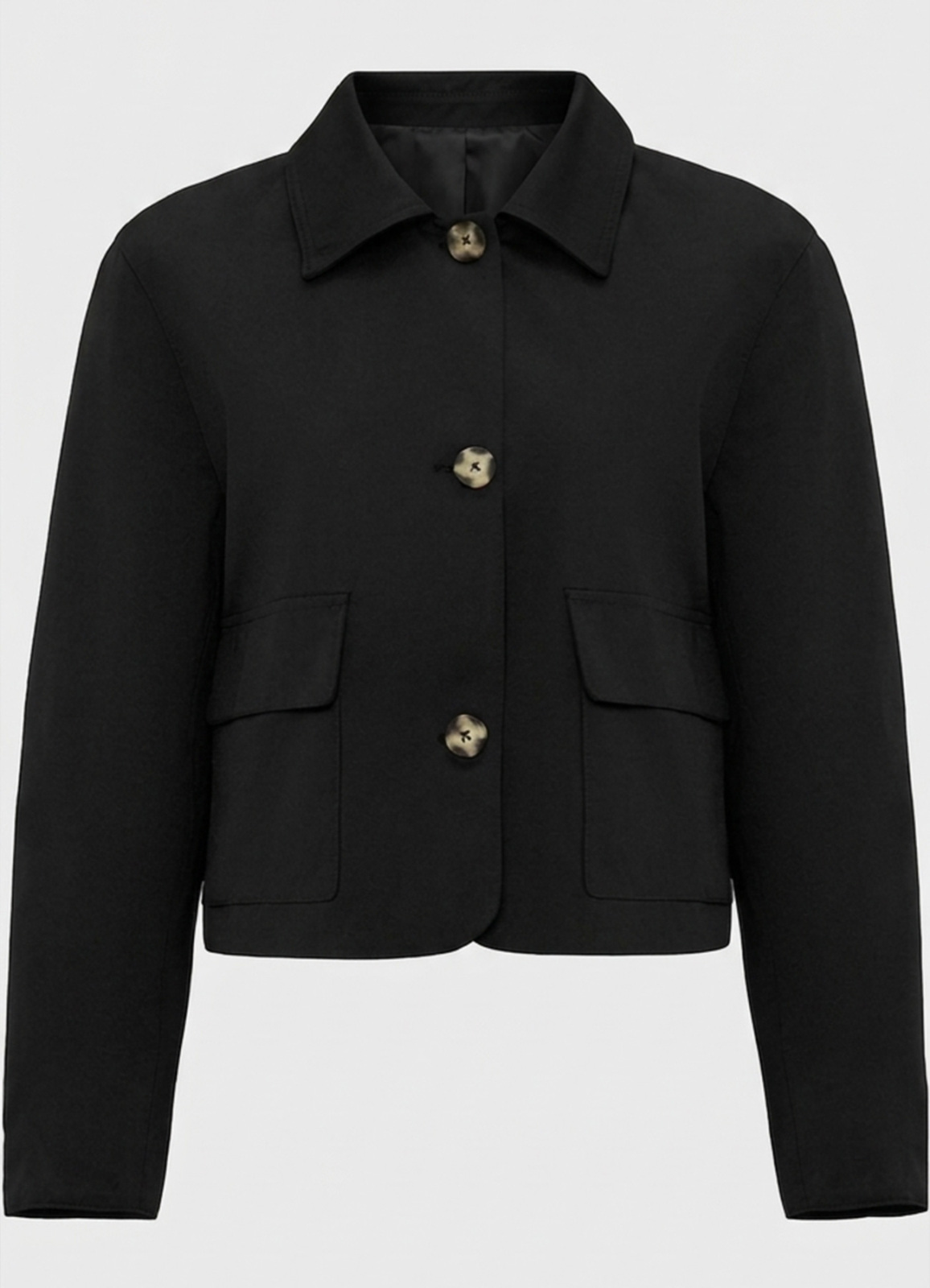 Siyah Renk Pamuk Karışımlı Ceket - 4