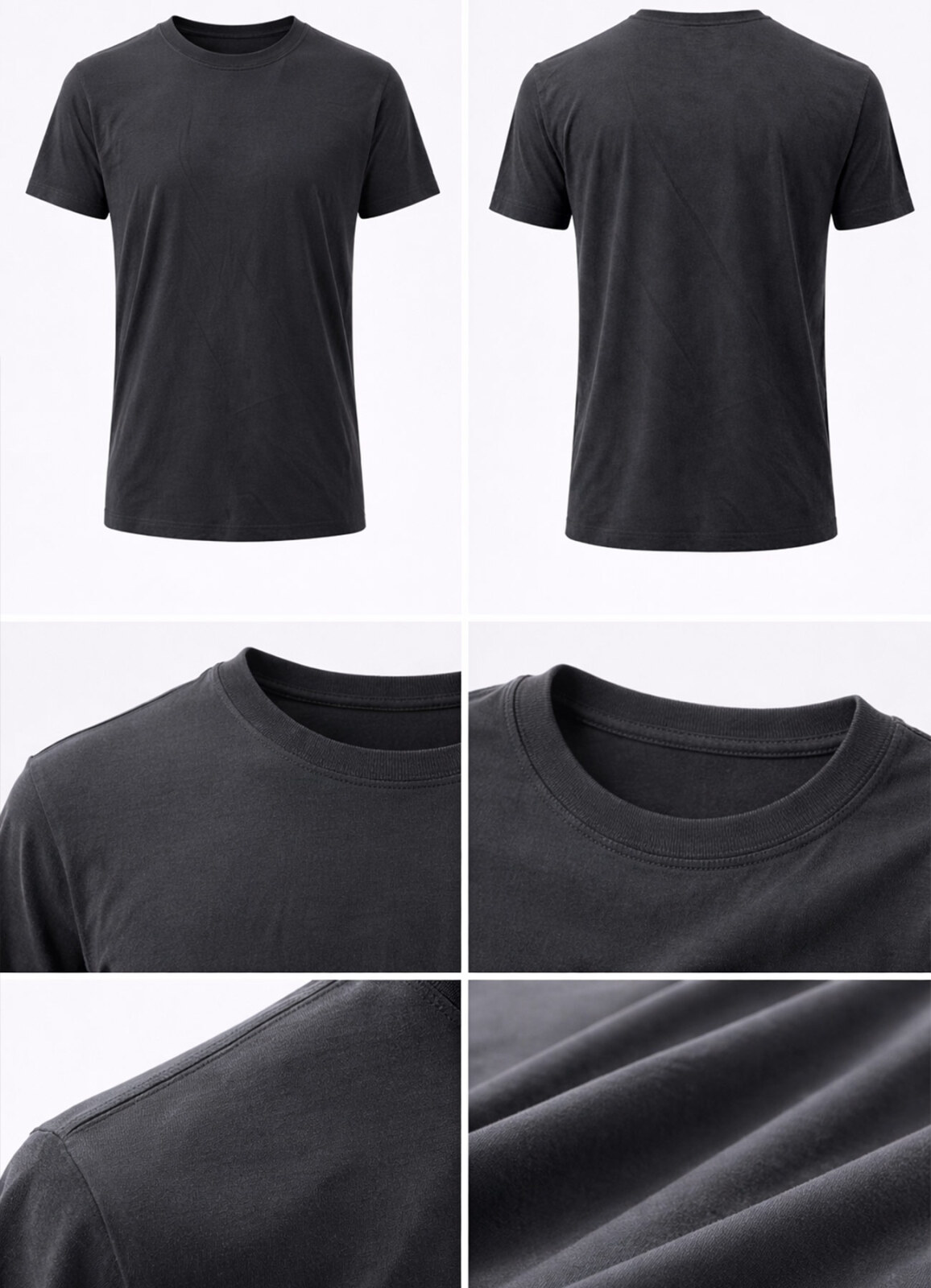 Siyah Renk Modal T-Shirt - 6