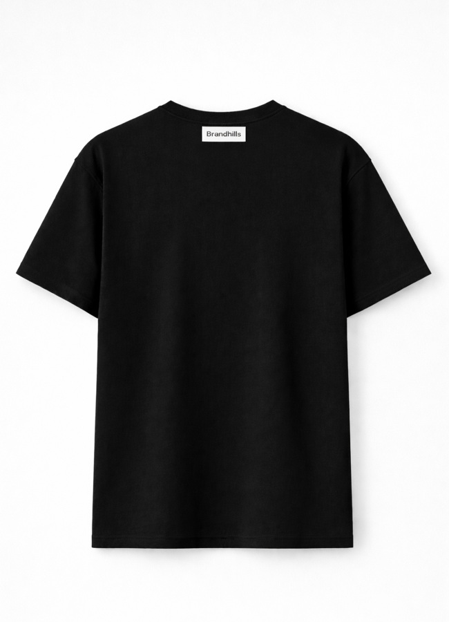 Siyah Renk Pamuk Karışımlı Tişört