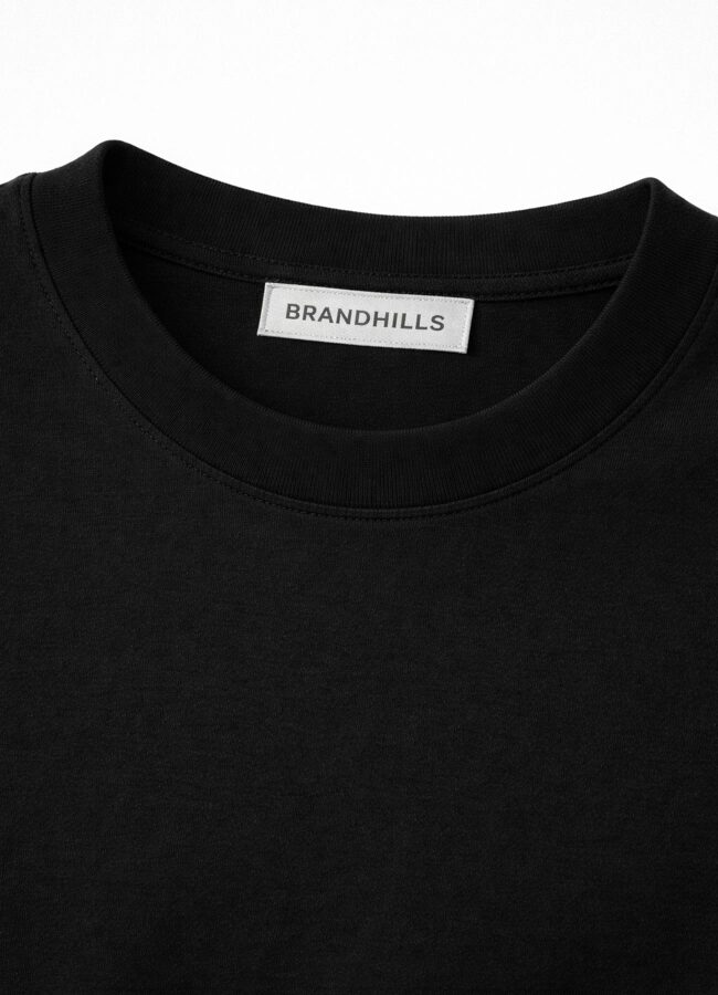 Siyah Renk Pamuk Karışımlı Tişört - 3