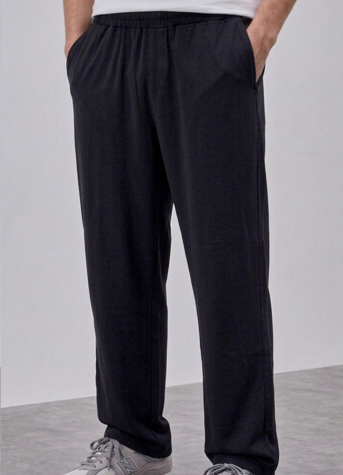 Siyah Renk Tencel Karışımlı Pantolon - 2