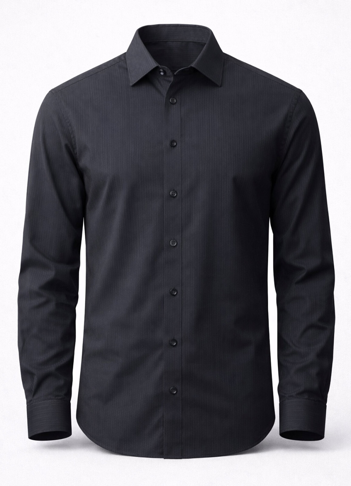 Siyah Renk Lyocell Dökümlü Gömlek