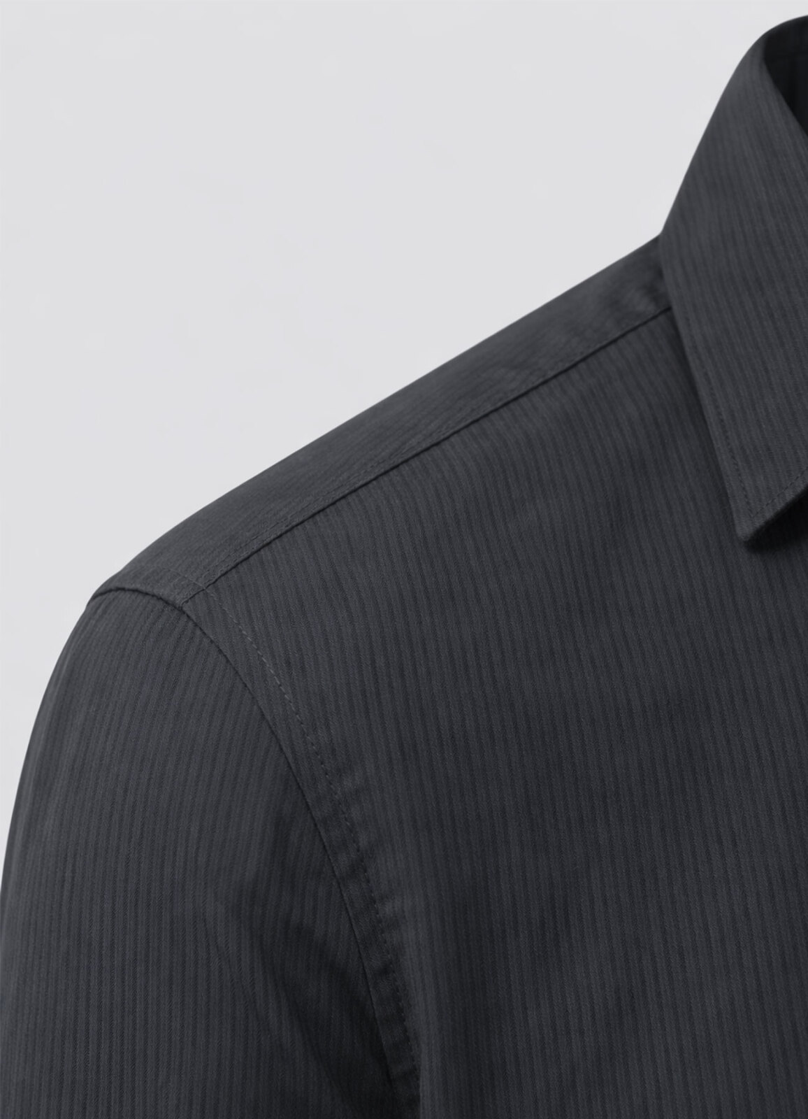 Siyah Renk Lyocell Dökümlü Gömlek - 3