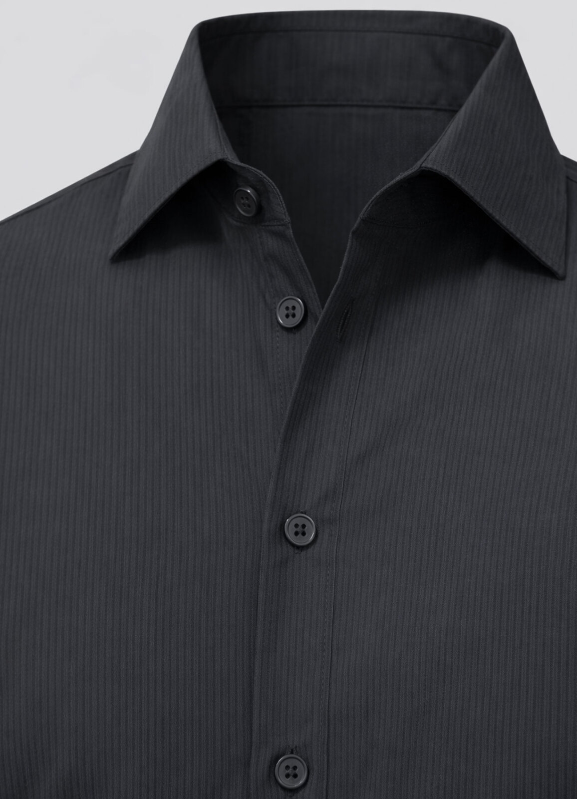 Siyah Renk Lyocell Dökümlü Gömlek - 4