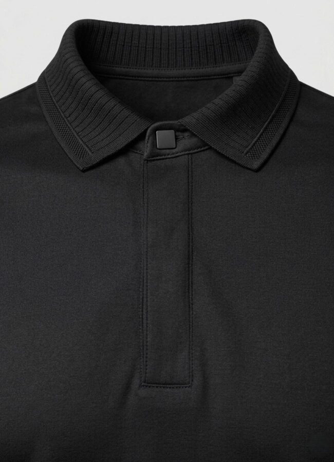 Siyah Renk Pamuk Karışımlı Polo Yaka T-Shirt - 2