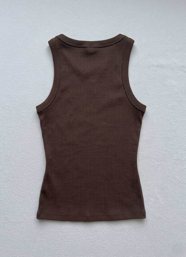 Kahve Renk Esnek Viskoz Atlet - 2