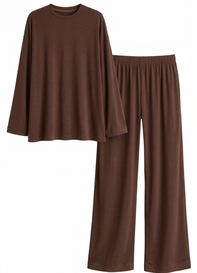 Kahve Renk Modal Karışımlı Bluz - 3