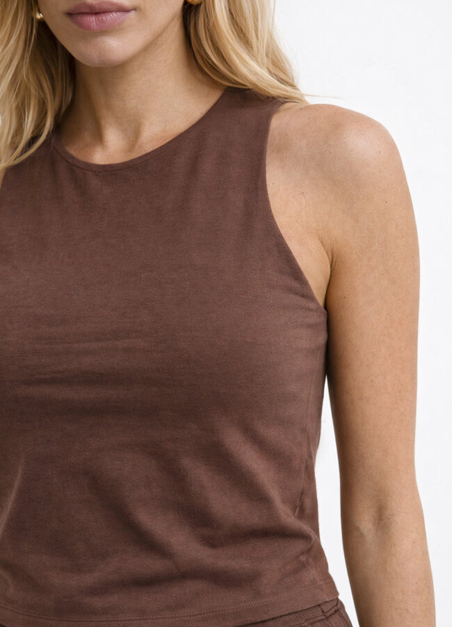 Kahve Renk Modal Karışımlı Bluz - 3